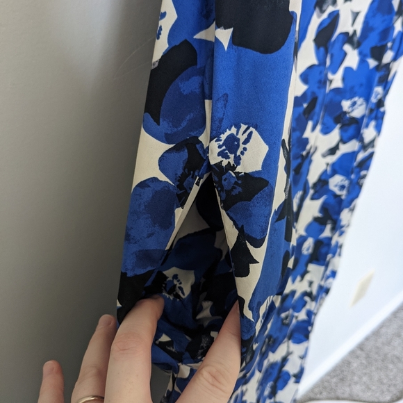 Who What Wear Target Maxi Dress Easter Blue Floral Size XS Pockets Eyelet Detail - Picture 5 of 6